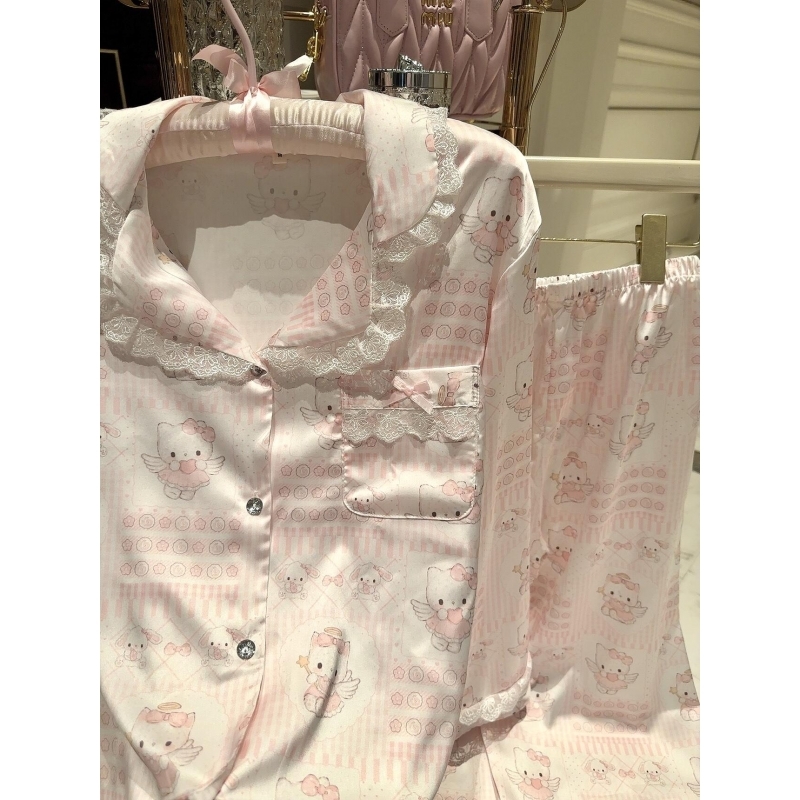 【少女可爱天使HelloKitty】冰丝睡衣女夏季新款凉感亲肤家居服套装