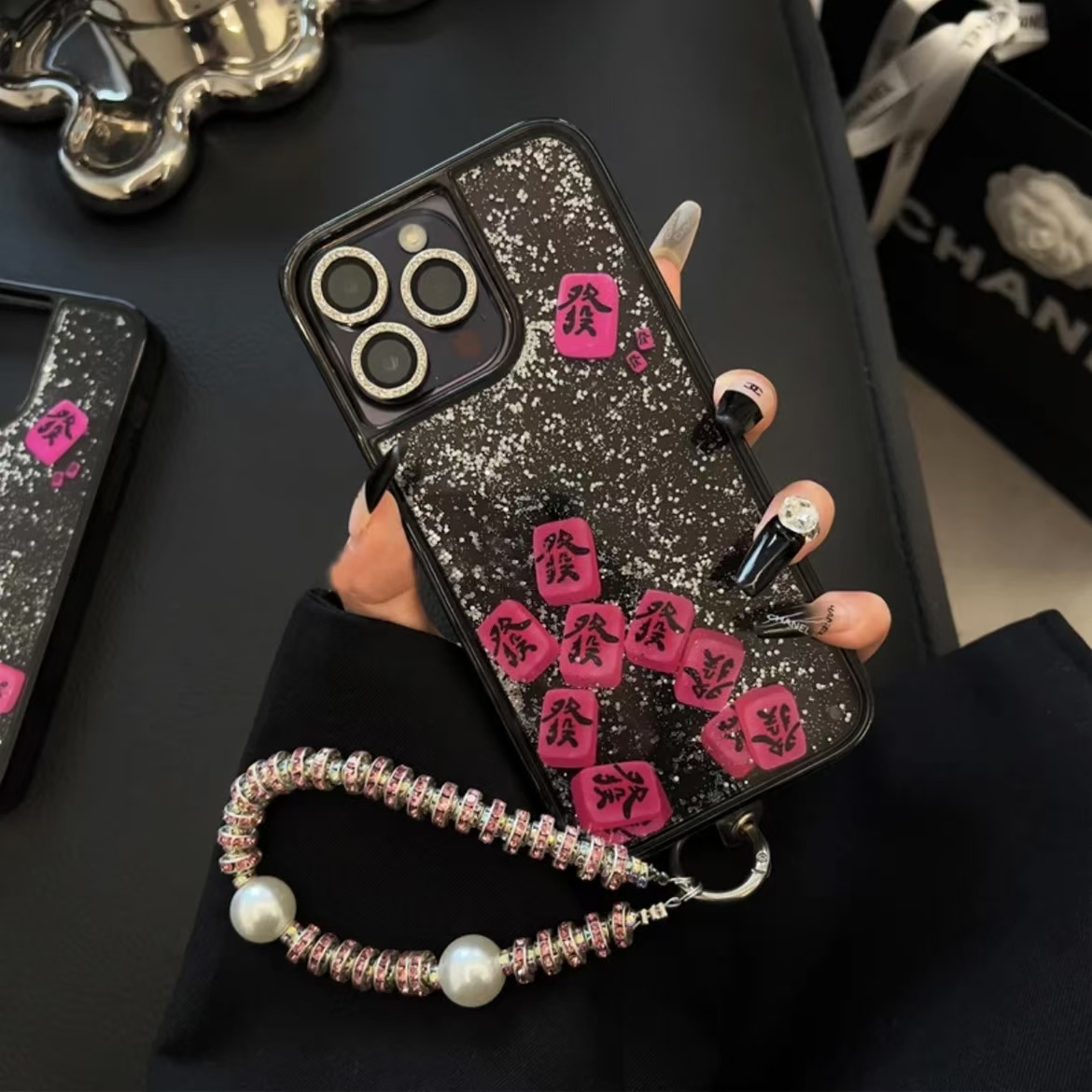 新品发财流沙手机壳适用苹果16promax简约iphone13新款12pro透明1