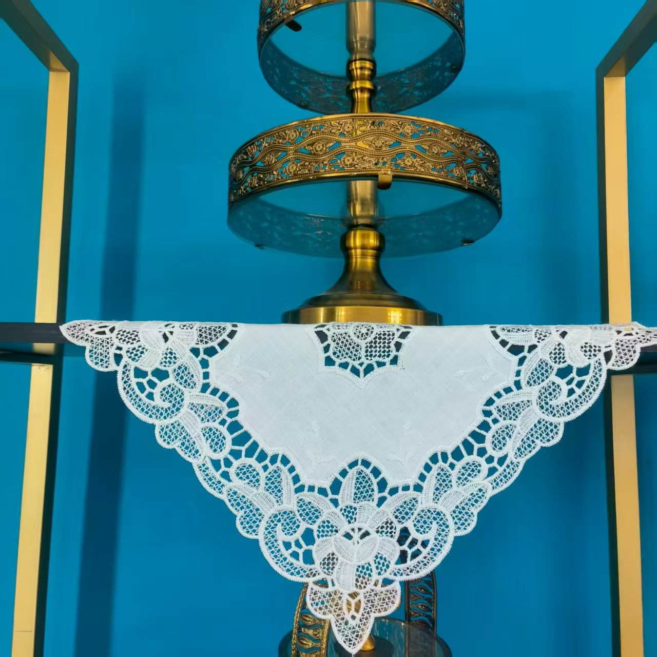 A177买10个送1个同款亚麻绣花酒柜盖巾欧式风格桌布防油防水防烫