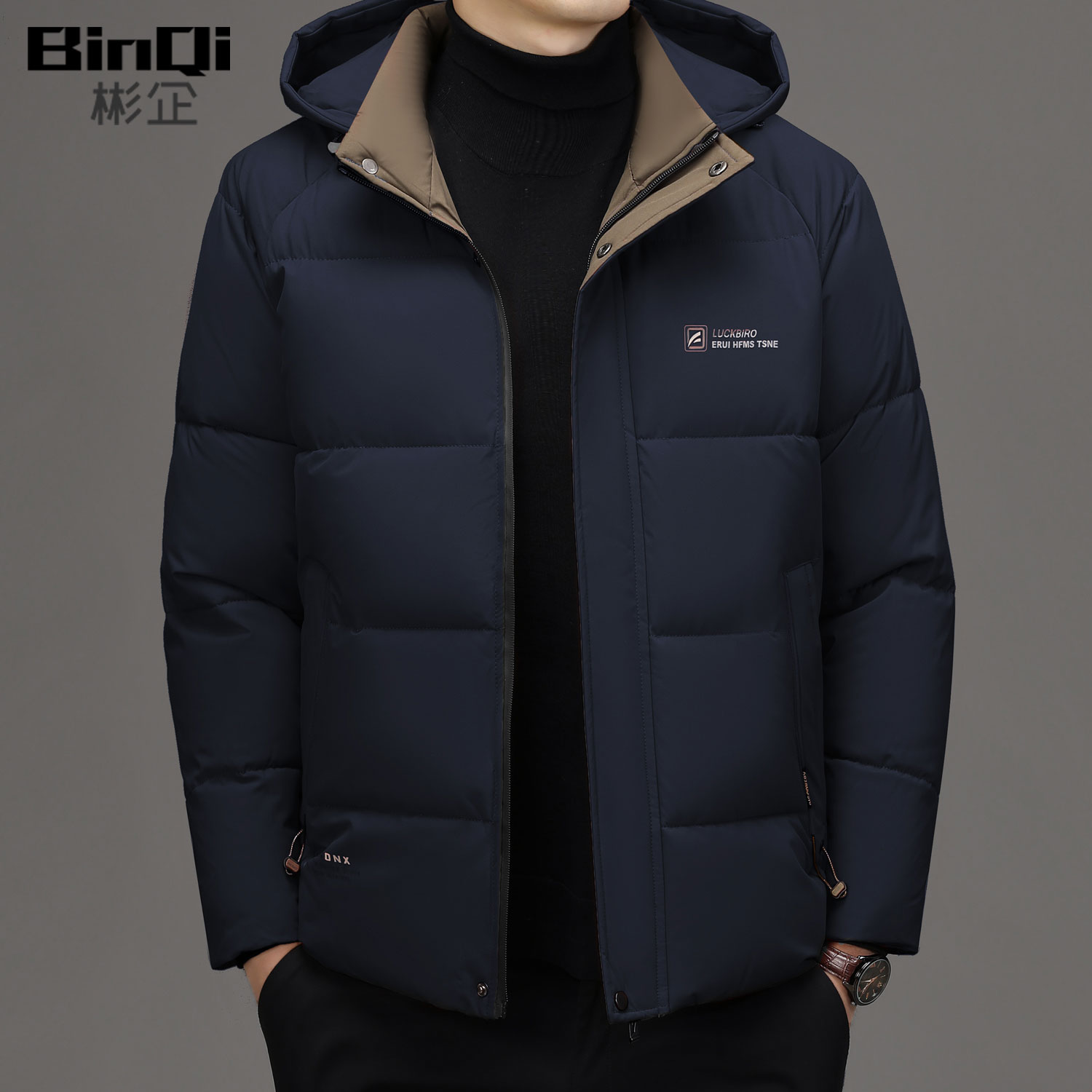 彬企冬季棉衣男外套中年男士商务休闲棉服爸爸冬装棉袄防寒服保暖