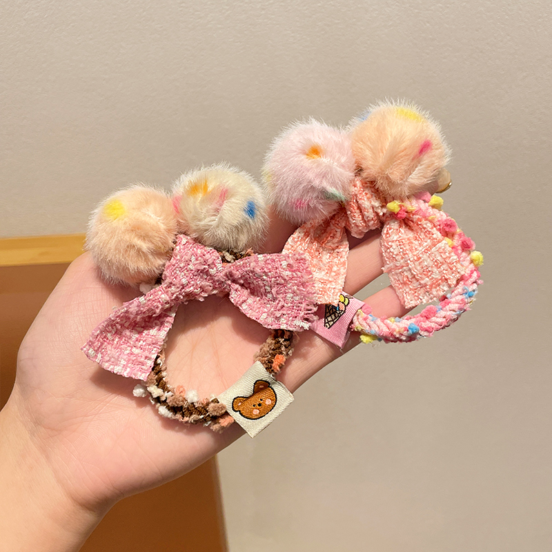 儿童毛绒球球秋冬女童发绳韩版女孩高弹力发圈宝宝扎头发头绳皮筋