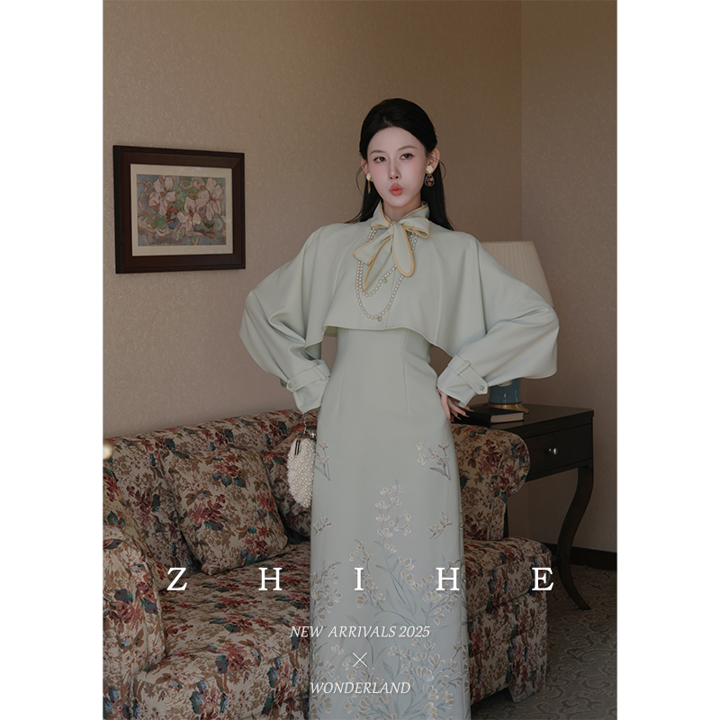 无艳一禾【游园寻梦】原创设计感上衣+重工刺绣旗袍连衣裙
