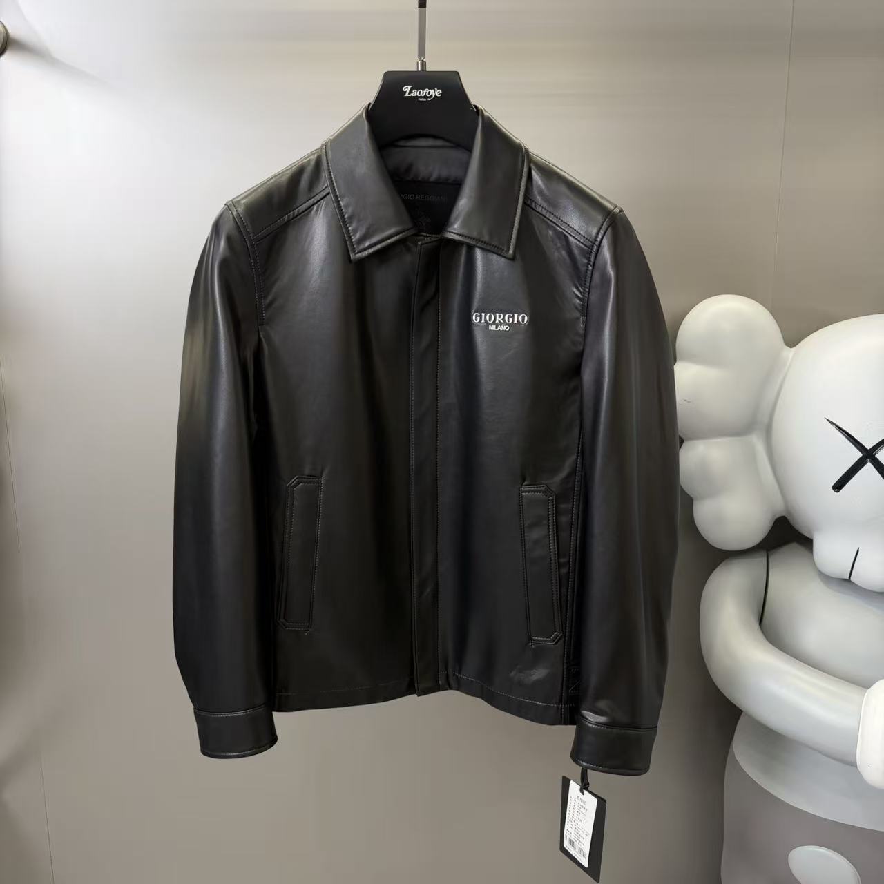 【VanJazny】高端新款男士翻领潮流百搭简约春秋皮衣GRP250666