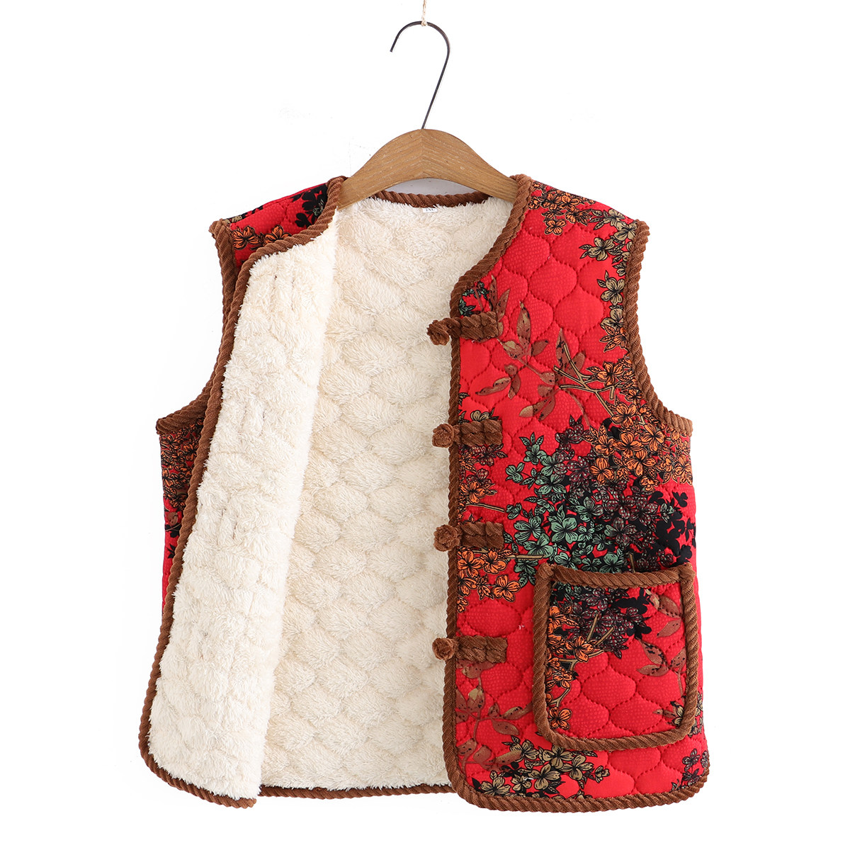 中老年人加厚马甲女妈妈装无袖加绒棉马夹老人坎肩奶奶装保暖背心