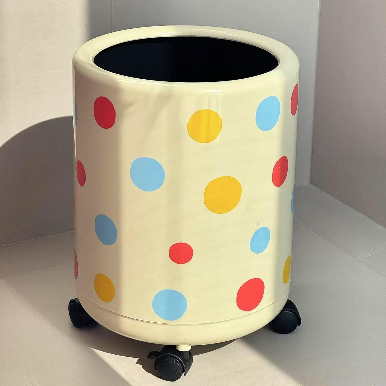 带轮可移动垃圾桶家用大号大容量双层废纸篓客厅厨房卫生间高级感