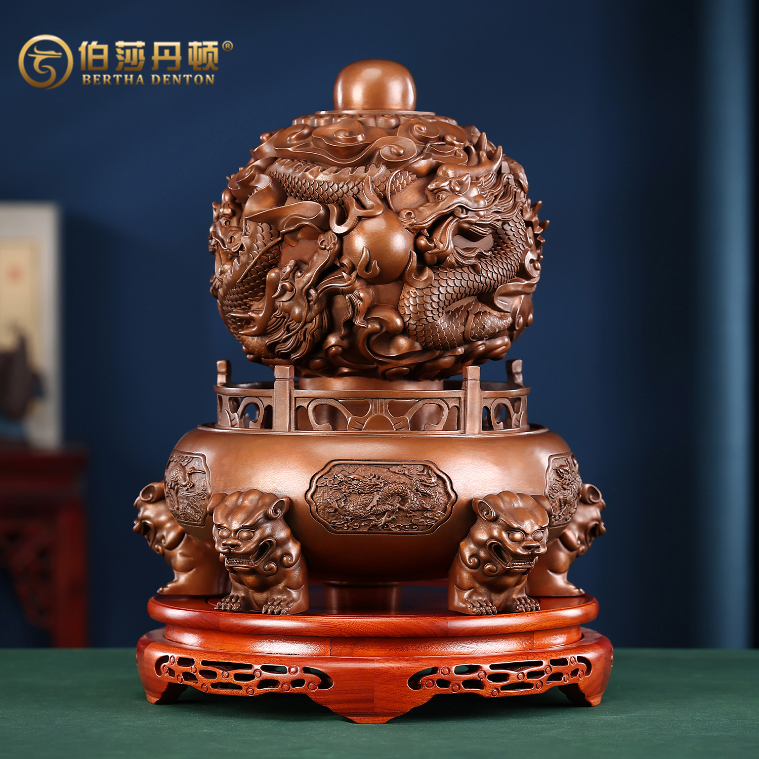 伯莎丹顿九转乾坤鼎工艺品创意客厅装饰品酒柜装饰大号开业礼品