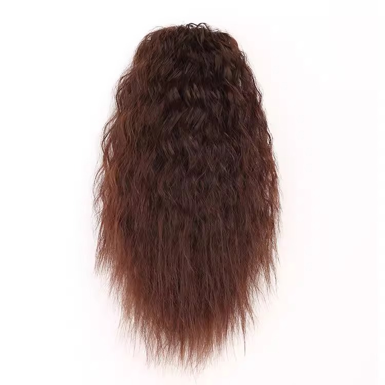 假发马尾玉米须假发逼真抓夹式玉米须蓬松马尾女爪夹烫