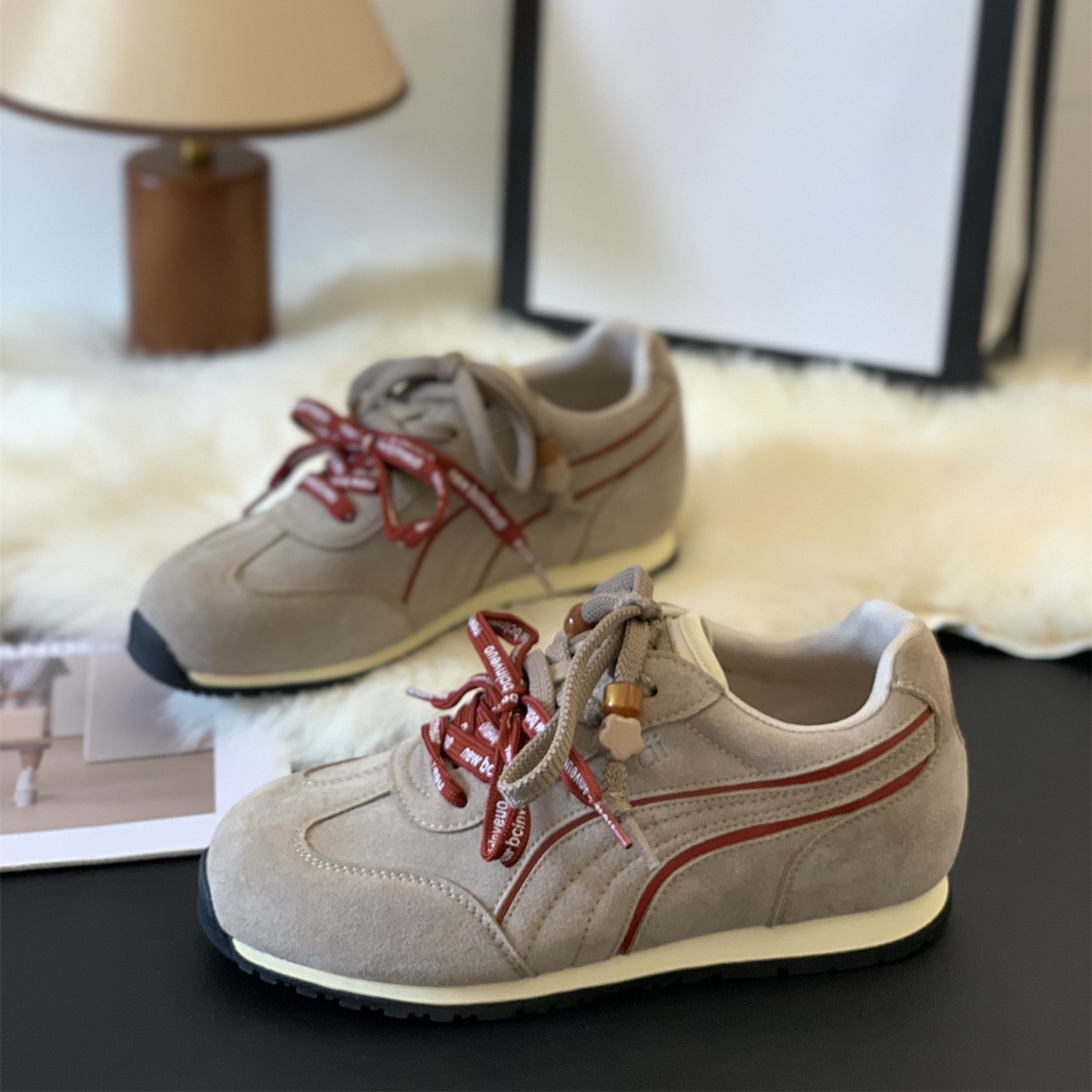 超火隐形增高小众复古阿甘鞋2025年秋季潮酷双鞋带百搭休闲运动鞋