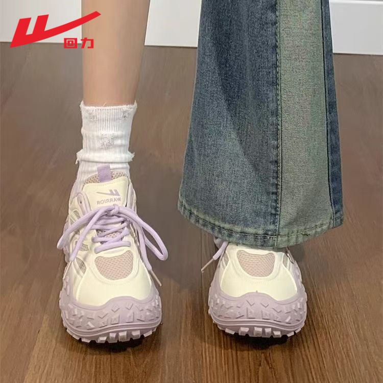 回力厚底增高老爹鞋女2025秋季新款网面透气复古时尚百搭休闲鞋子