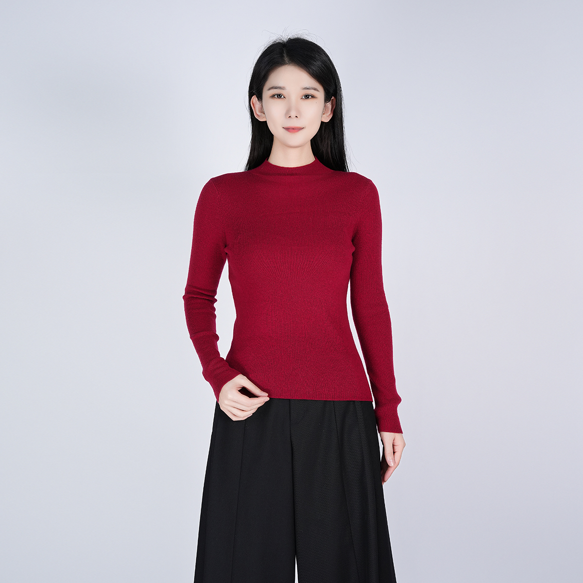 浒城古娘国风中式秋季休闲舒适长袖新款短款针织上衣WH05006958