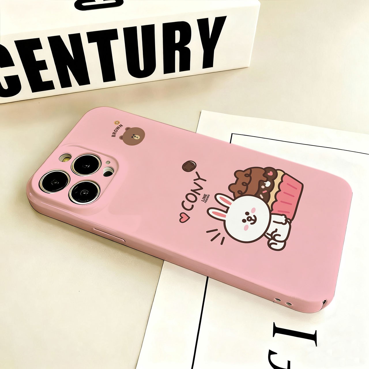 可爱卡通布朗熊适用iPhone17苹果15Promax手机壳13镜头14全包16硬