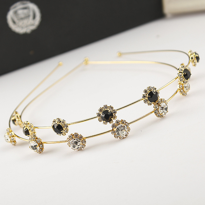 韩国新款简约发饰头饰韩版精美镶钻发箍头花小饰品2元店厂家