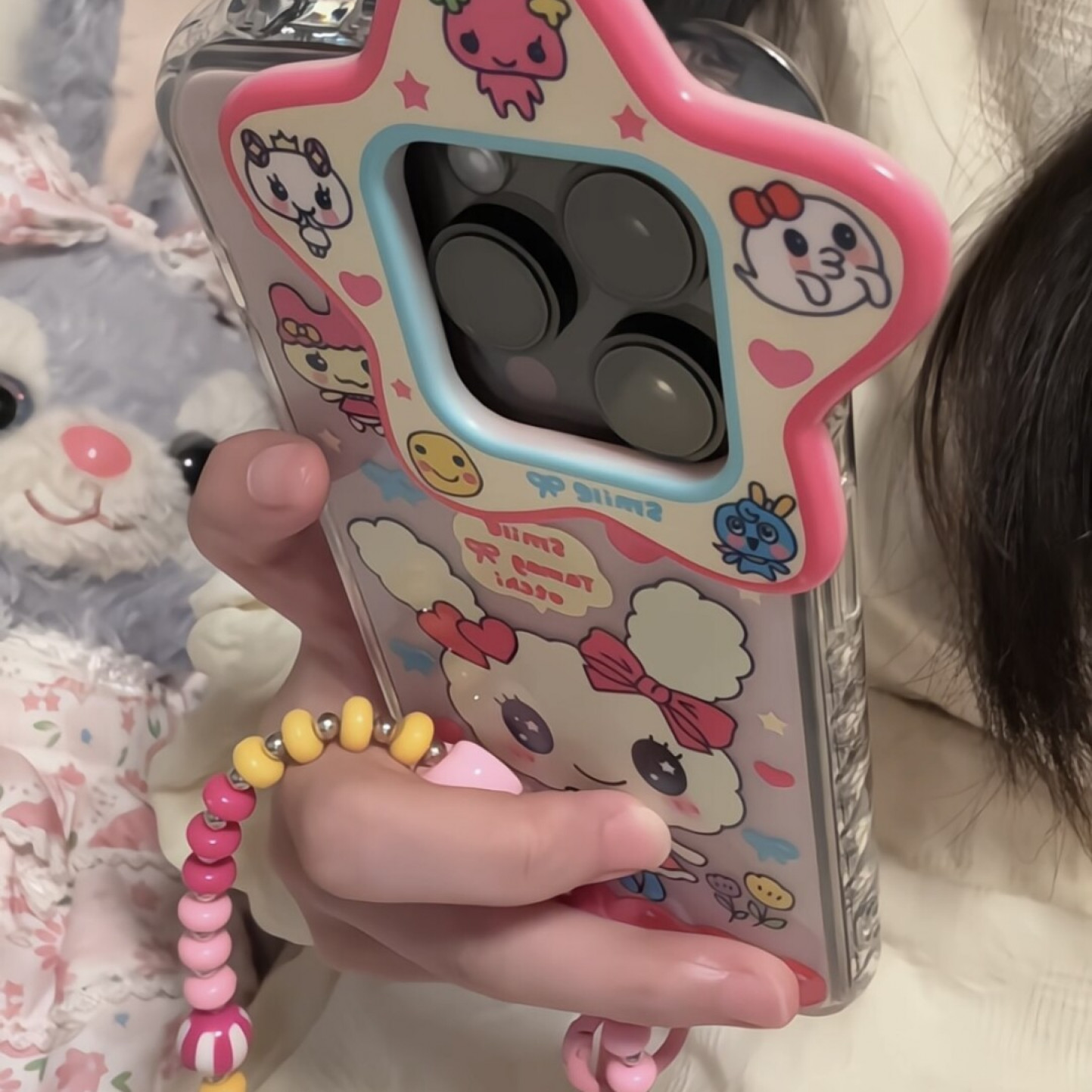 星星镜头框花朵甜心吉麻美吉适用苹果17promax手机壳151413少女16