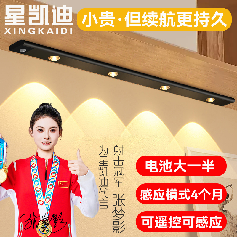【感应模式可用3-4个月】超长续航橱柜灯充电式人体感应玄关酒柜灯