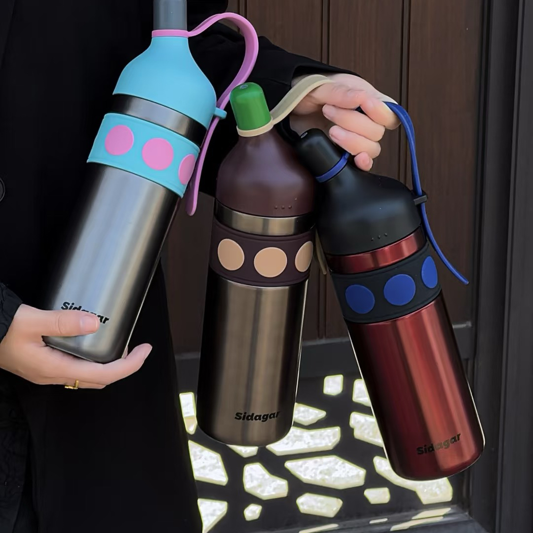 复古吸管保温杯女高颜值随手杯2025新款大容量户外运动水杯