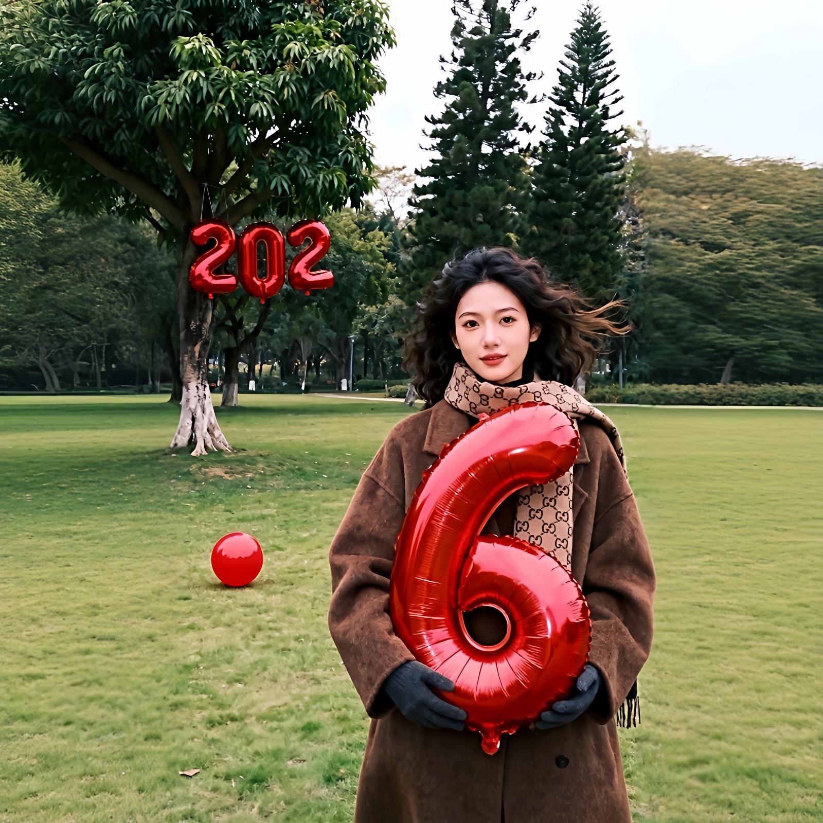 2026铝膜气球跨年拍照道具新年元旦商场店铺派对场景装饰数字气球