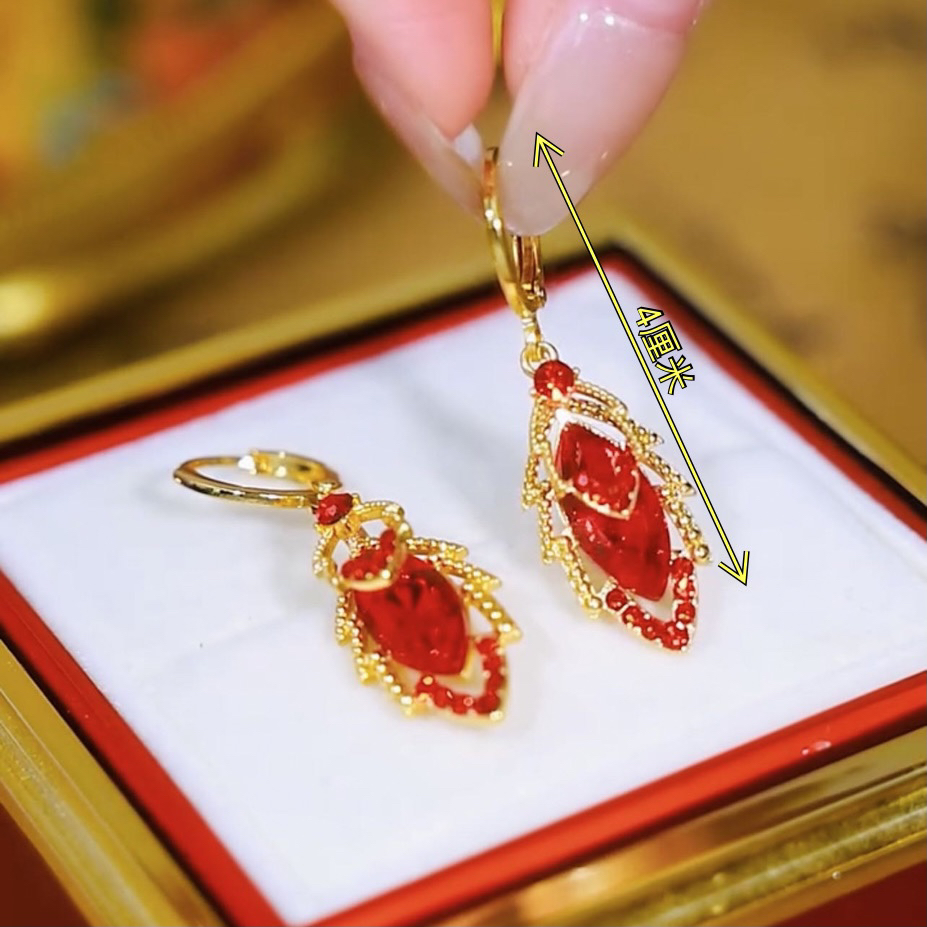 铜合金耳饰 【金枝玉叶】时尚气质百搭叶子耳环