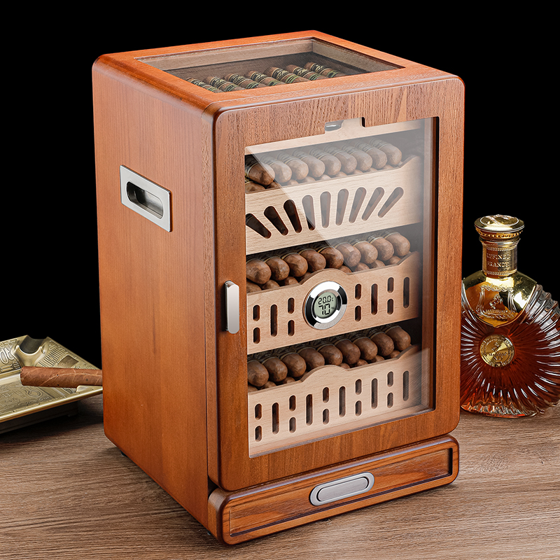 新款雪茄盒小型大容量家用带湿度显示裸养保温保湿雪茄柜