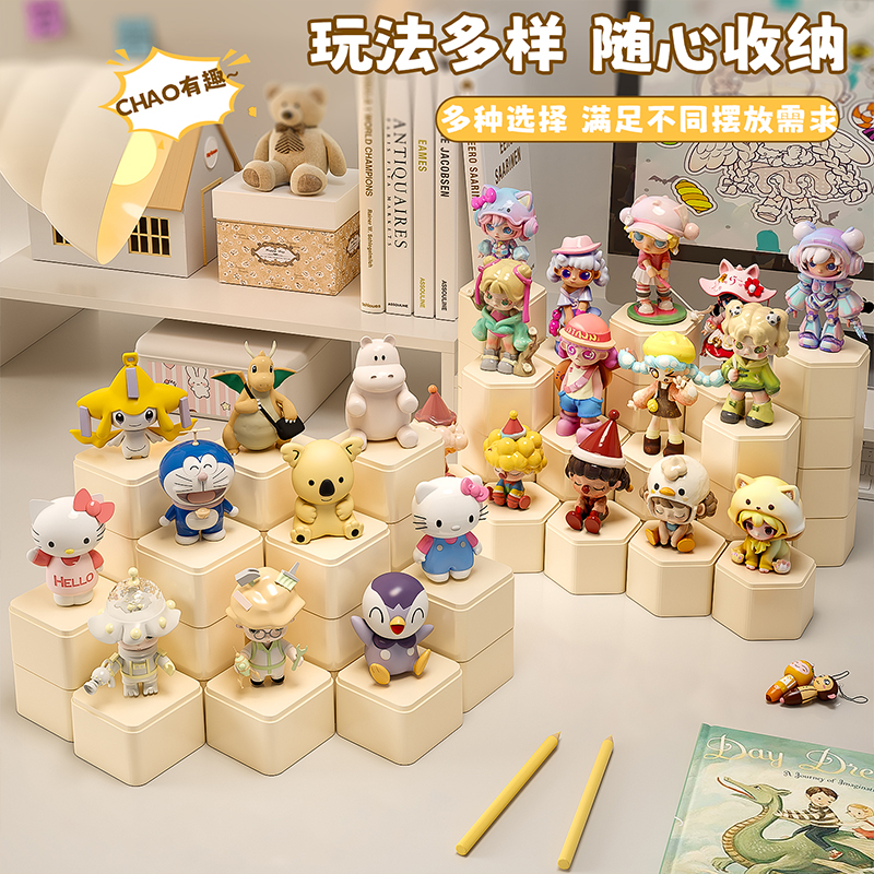 DIY模块盒积木盲盒收纳展示盒盲盒展示柜手办收纳盒收纳展示架