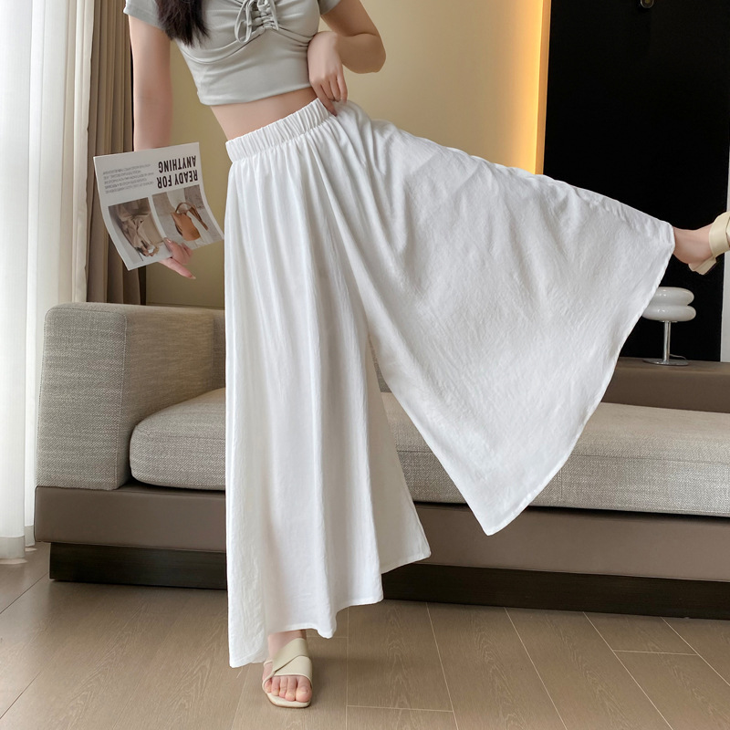夏季薄款冰丝高腰垂感阔腿半身裙裤适合小个子