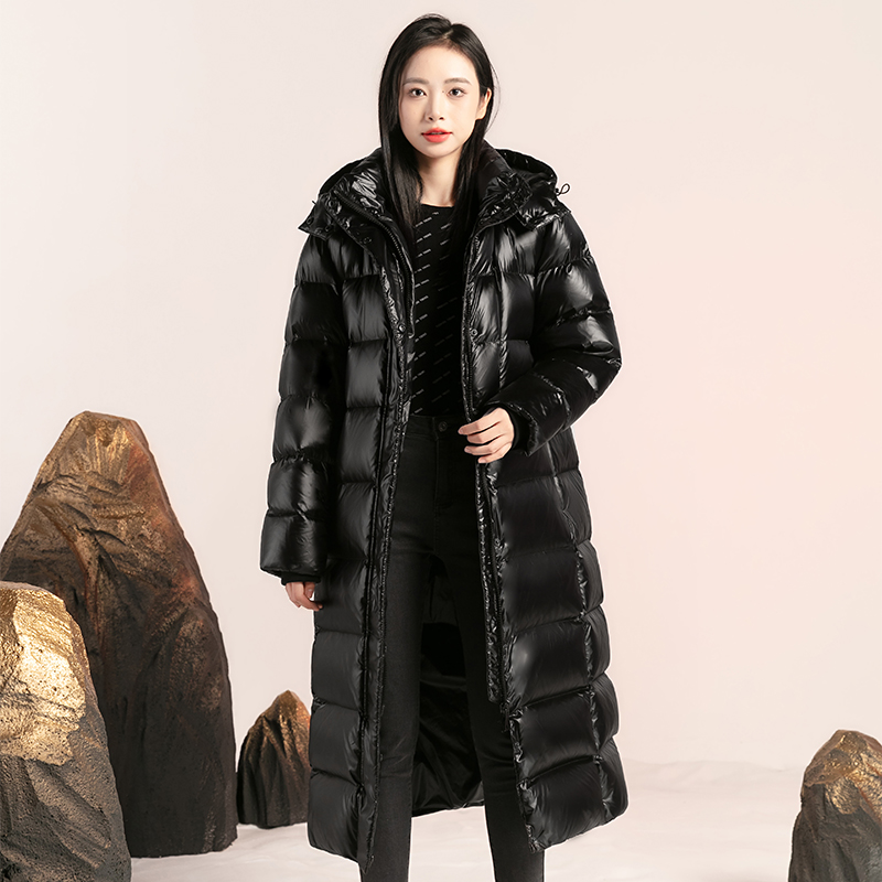 95白鸭绒羽绒服黑金加厚中长款男女款极寒超保暖外套