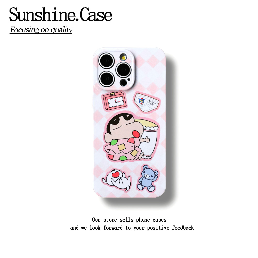 粉睡衣小新菲林软壳适用苹果oppo华为荣耀vivo小米一加手机壳全包