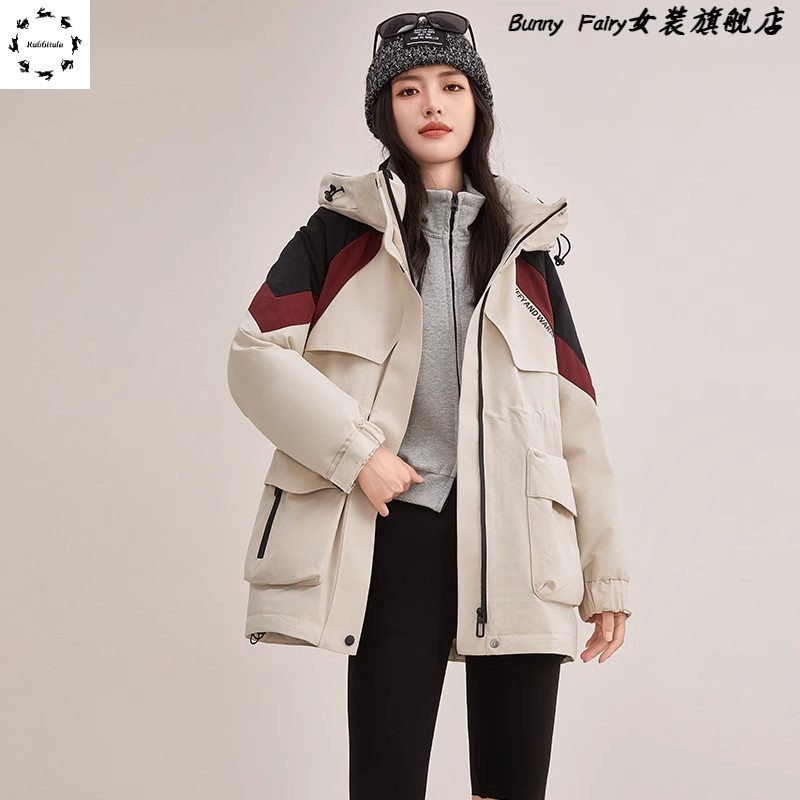 2025冬季新款冲锋衣外套女休闲洋气百搭夹女大码派克服小个子女衣