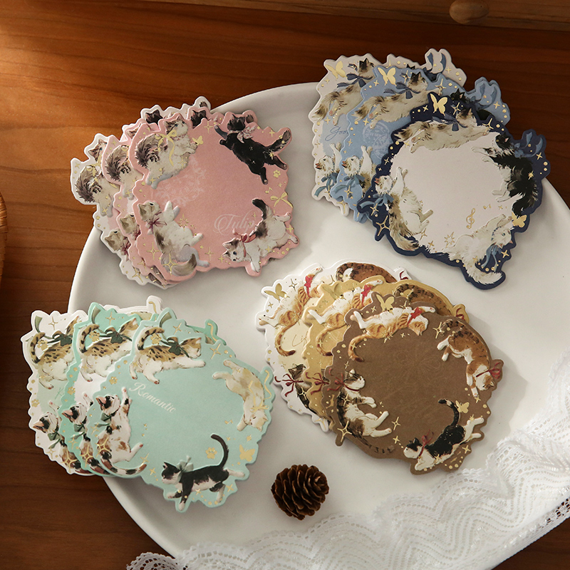 小日子不翻篇 高颜值萌宠浮雕烫金便签 ins无粘贴留言记事便签纸