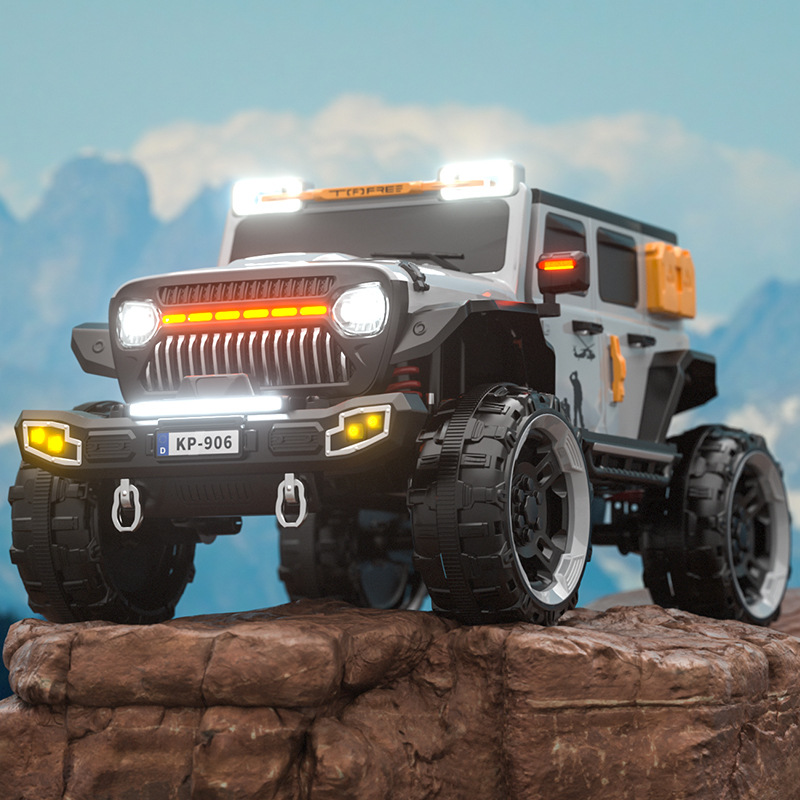 [大款牧马人]儿童电动汽车四轮越野车可坐大人小孩四驱遥控玩具车