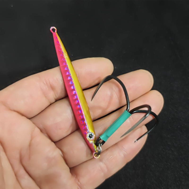 创洋5只锚鲢鱼池塘细长铁板路亚饵假饵铅鱼速沉慢摇渔具垂钓远投