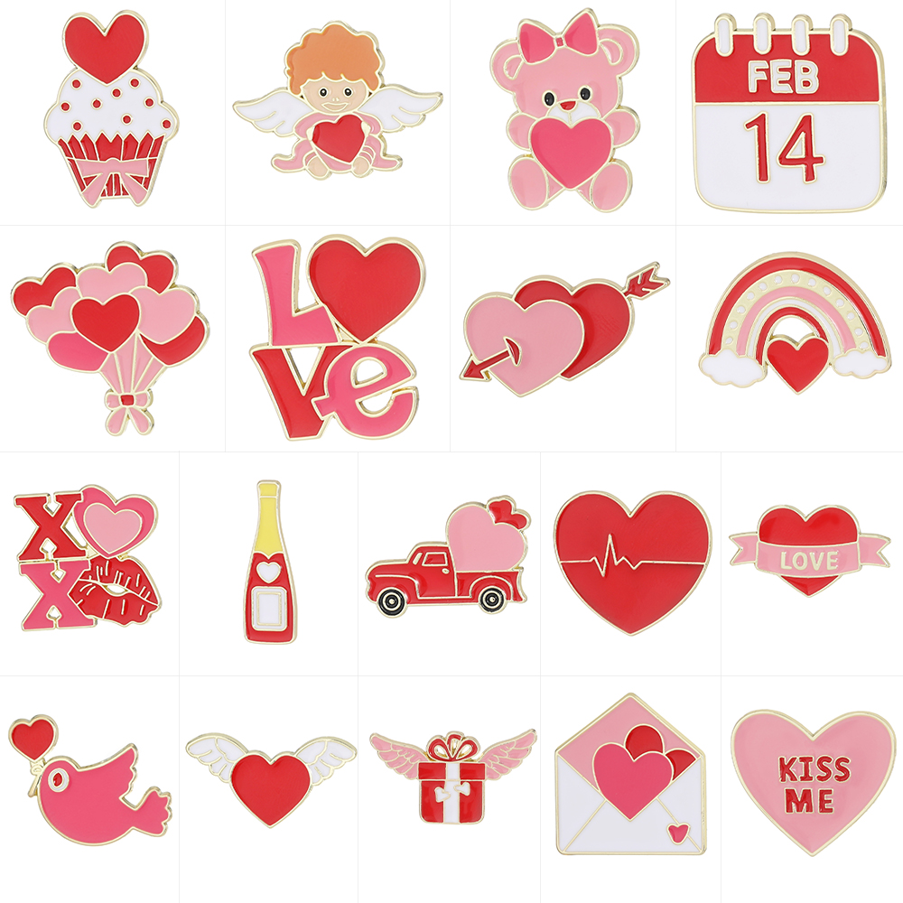 合金胸针 原创设计新款情人节爱心情侣胸针韩版百搭日系甜美