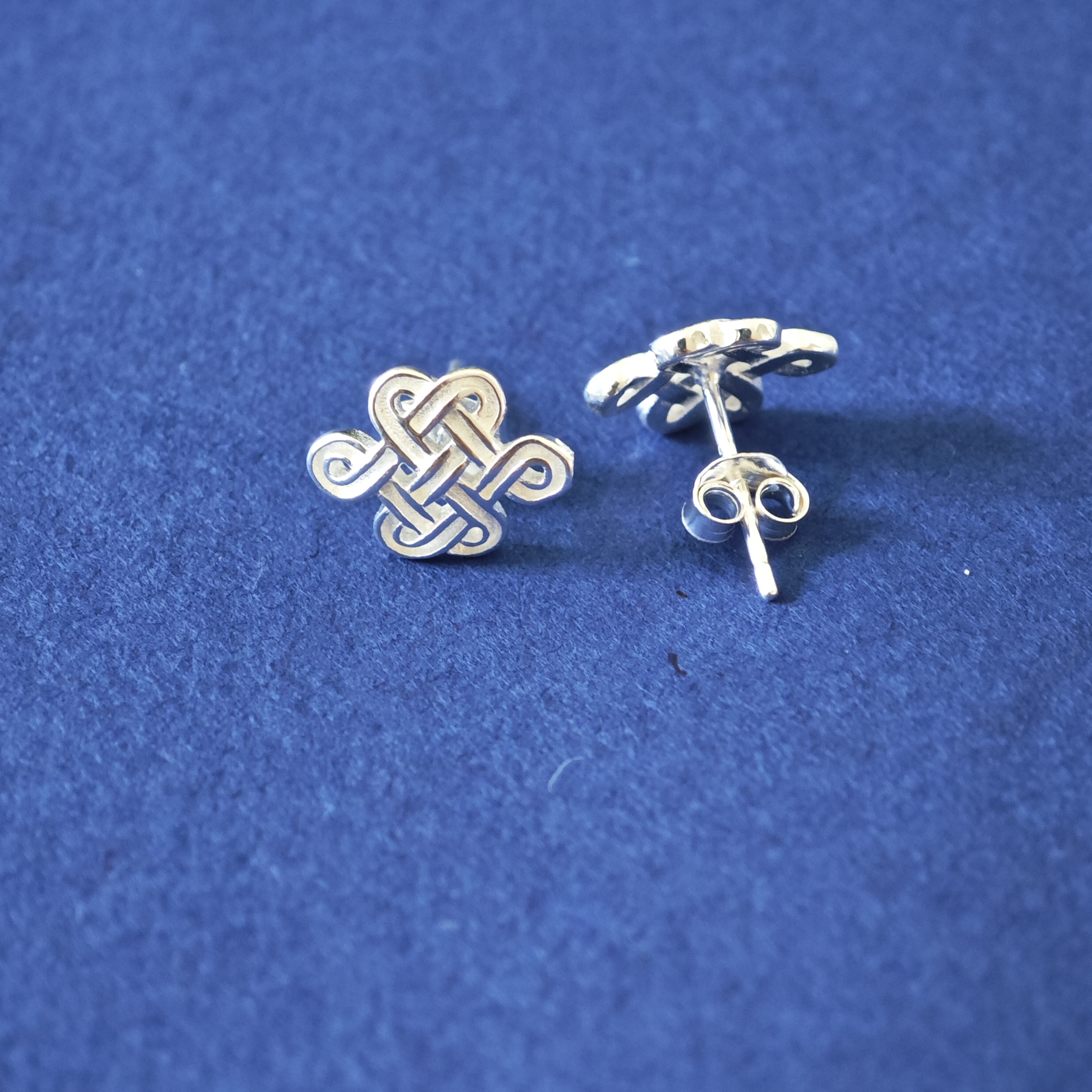 足银耳饰   蒙古元素吉祥结耳钉