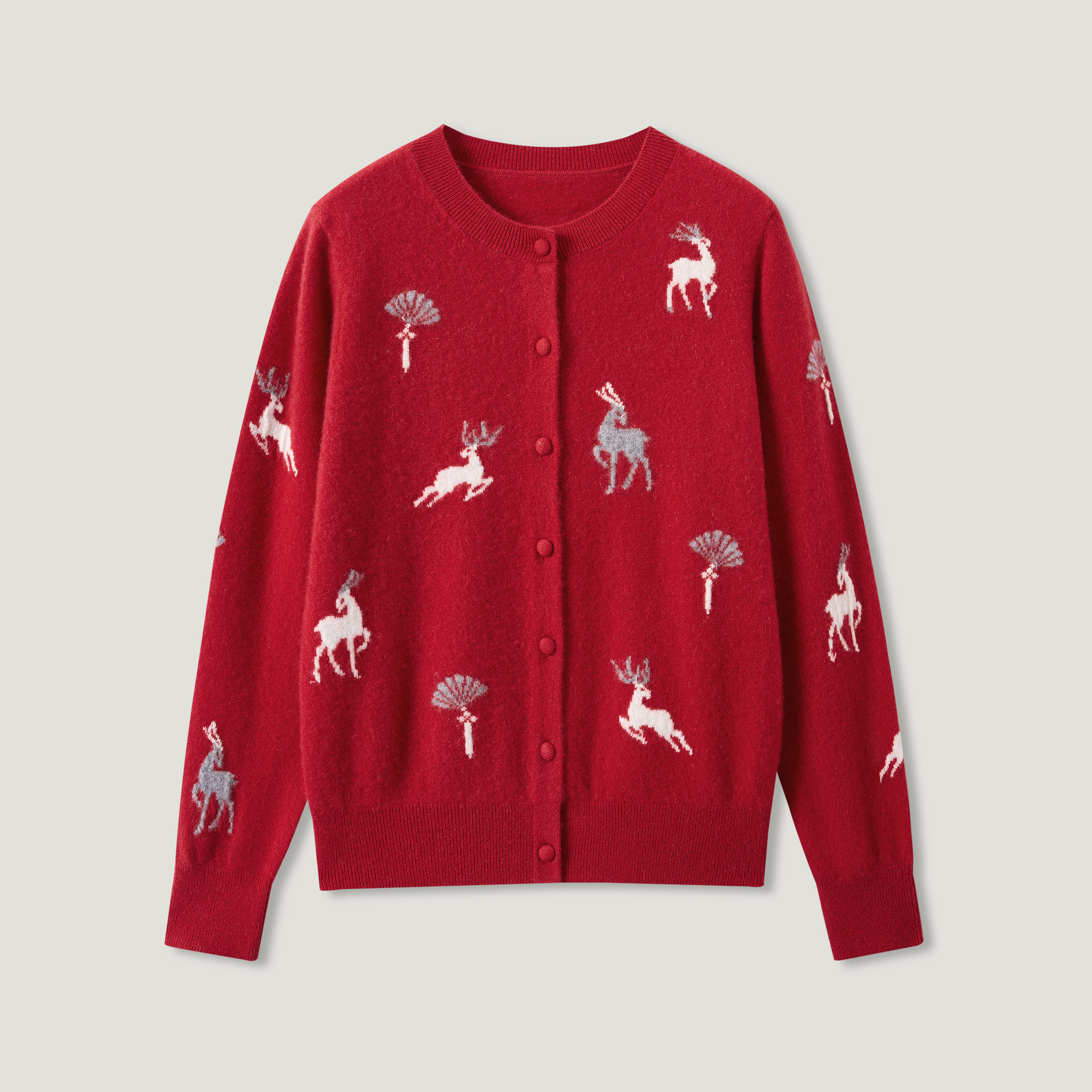 King Deer/鹿王【周年限定】绣花百分百羊绒衫时尚上衣L805818