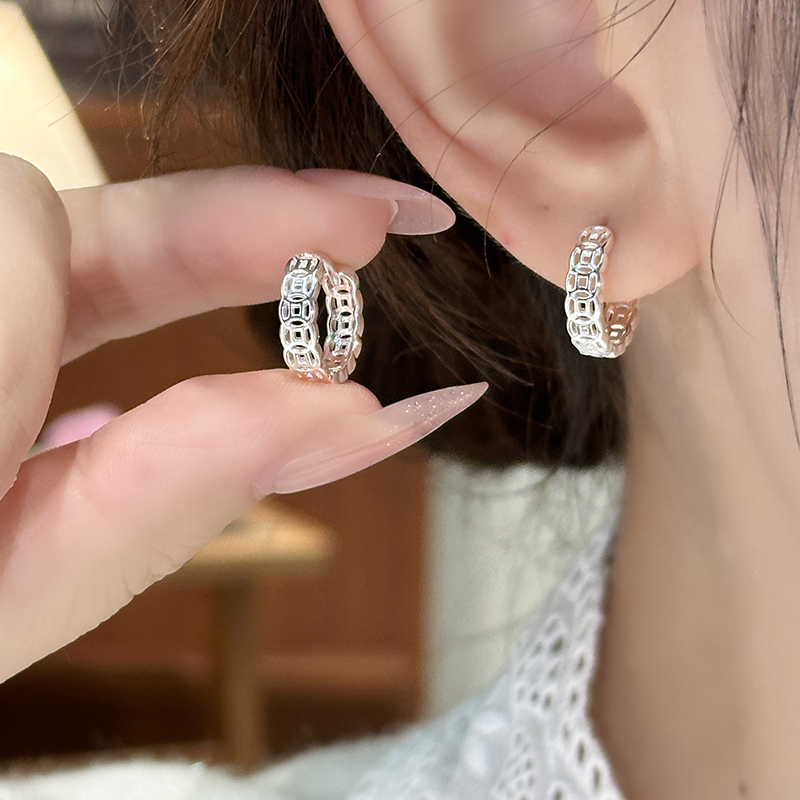 陛夏 铜合金耳饰 钱多多耳圈耳环2025新款高级感耳钉时尚气质耳饰