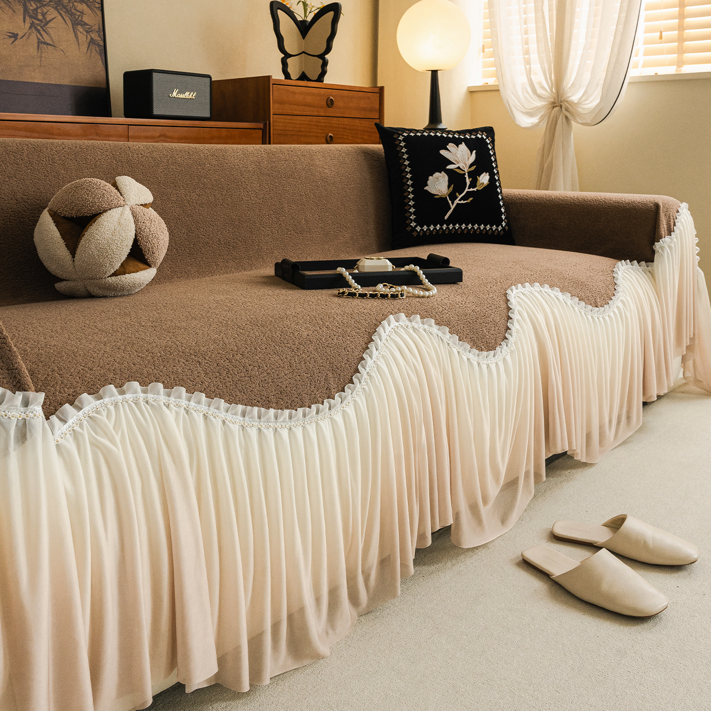 虹原风尚2025新款异形裙边沙发巾四季通用一整张全盖套罩四季通用