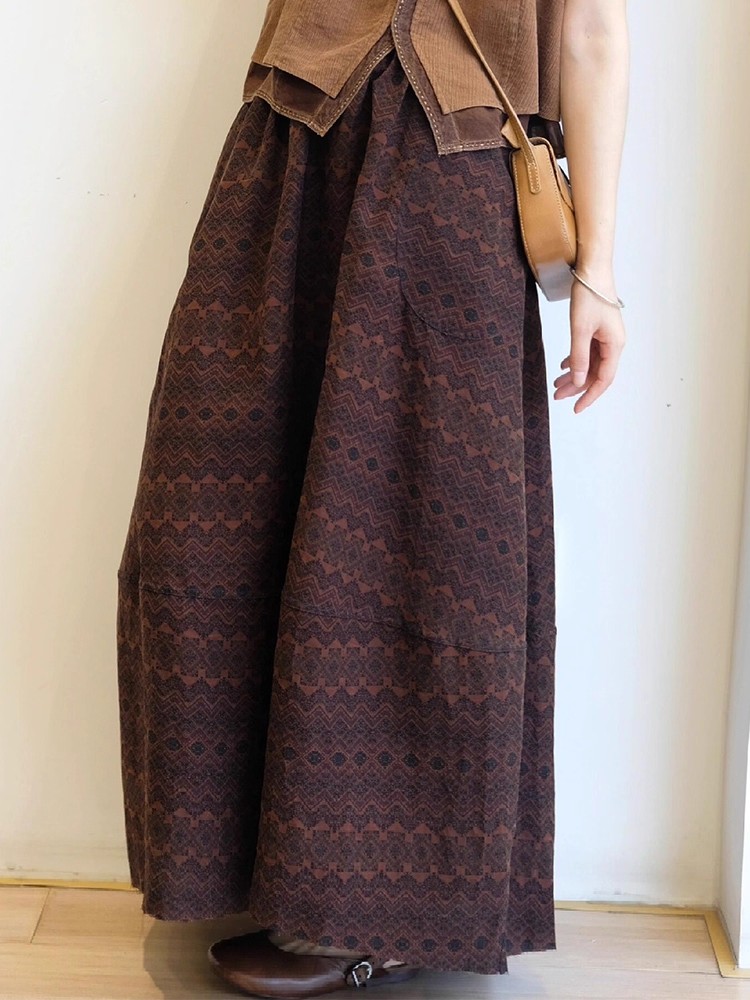 设计感小众梨形身材高腰花色半身裙女小个子轻奢长裙2025秋季新款