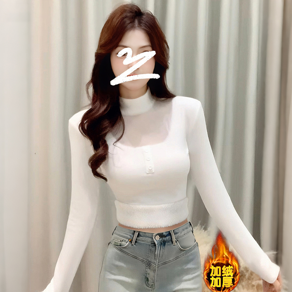 打底衫女内搭冬季新款时尚洋气百搭女装辣妹修身加绒加厚甜美上衣