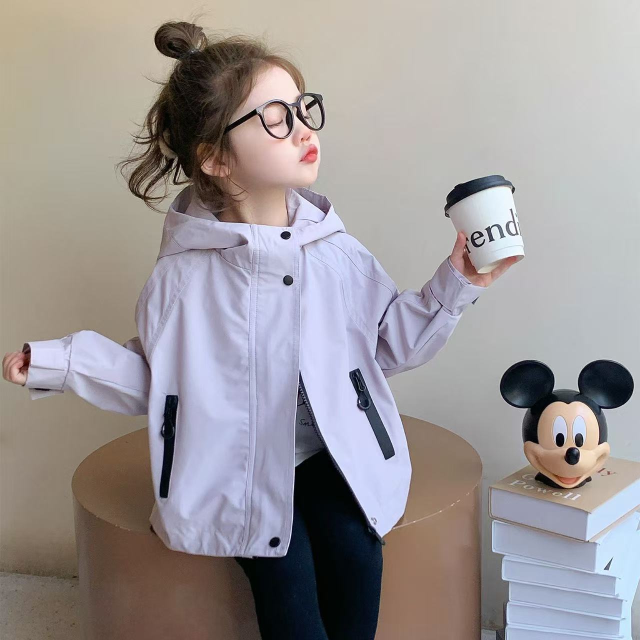 女童外套秋季2025新款洋气儿童冲锋衣女宝宝秋装洋气时髦休闲上衣