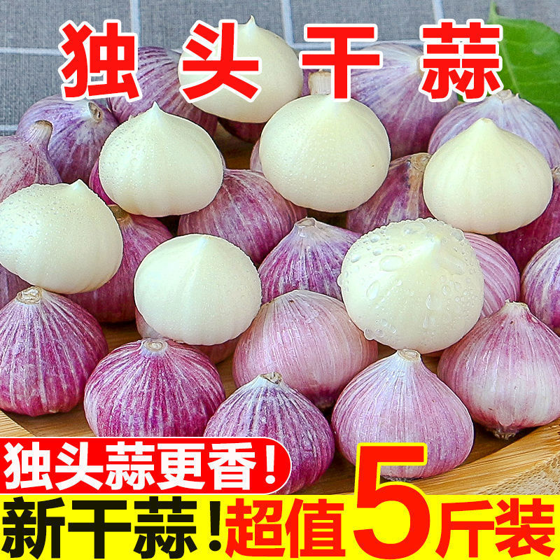 【新晒干蒜】紫皮独头蒜新鲜现挖香辣饱满辛辣调味1/3/5斤