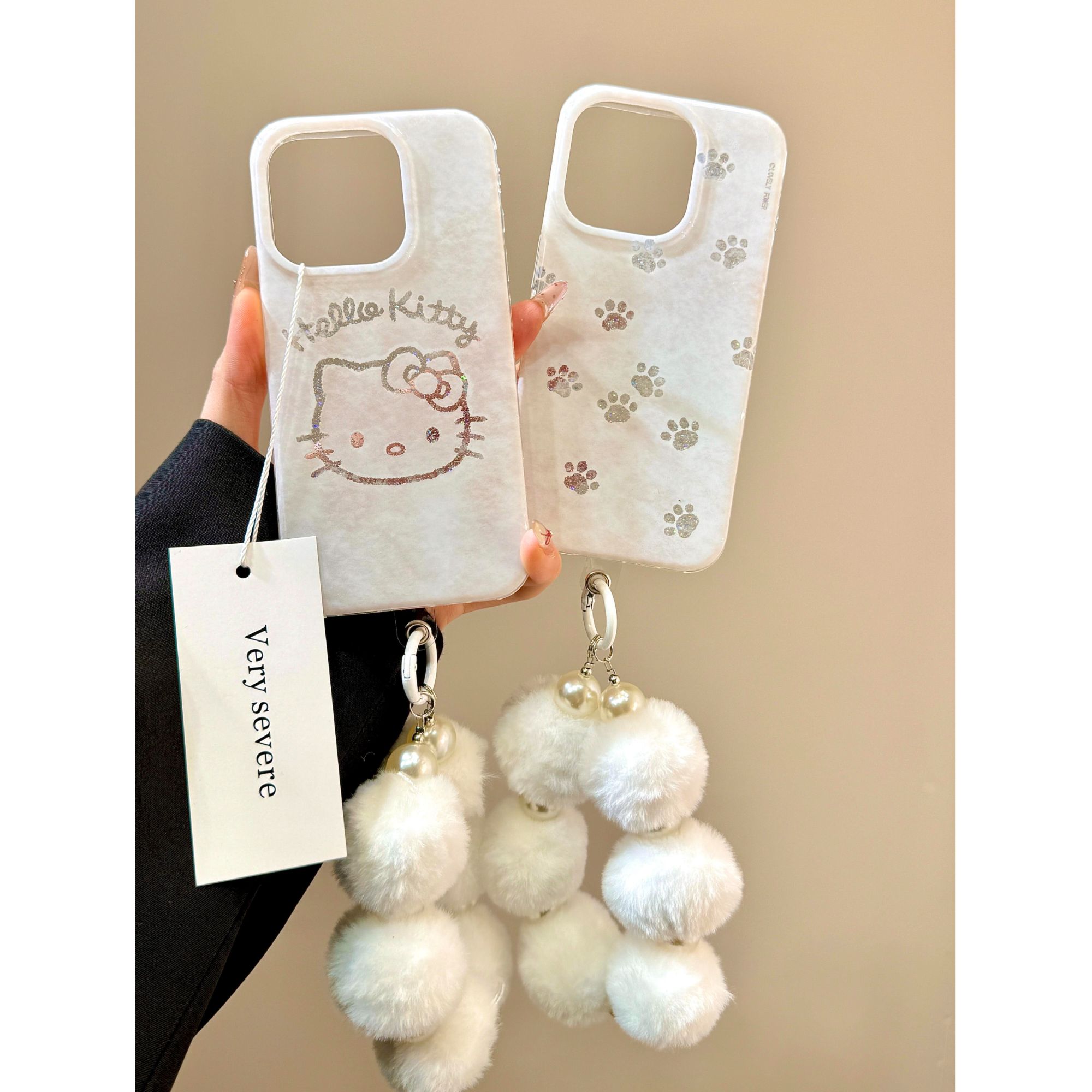 诚星泽脚印猫咪适用苹果17PROMAX手机壳iPhone16新款14闪粉13女12