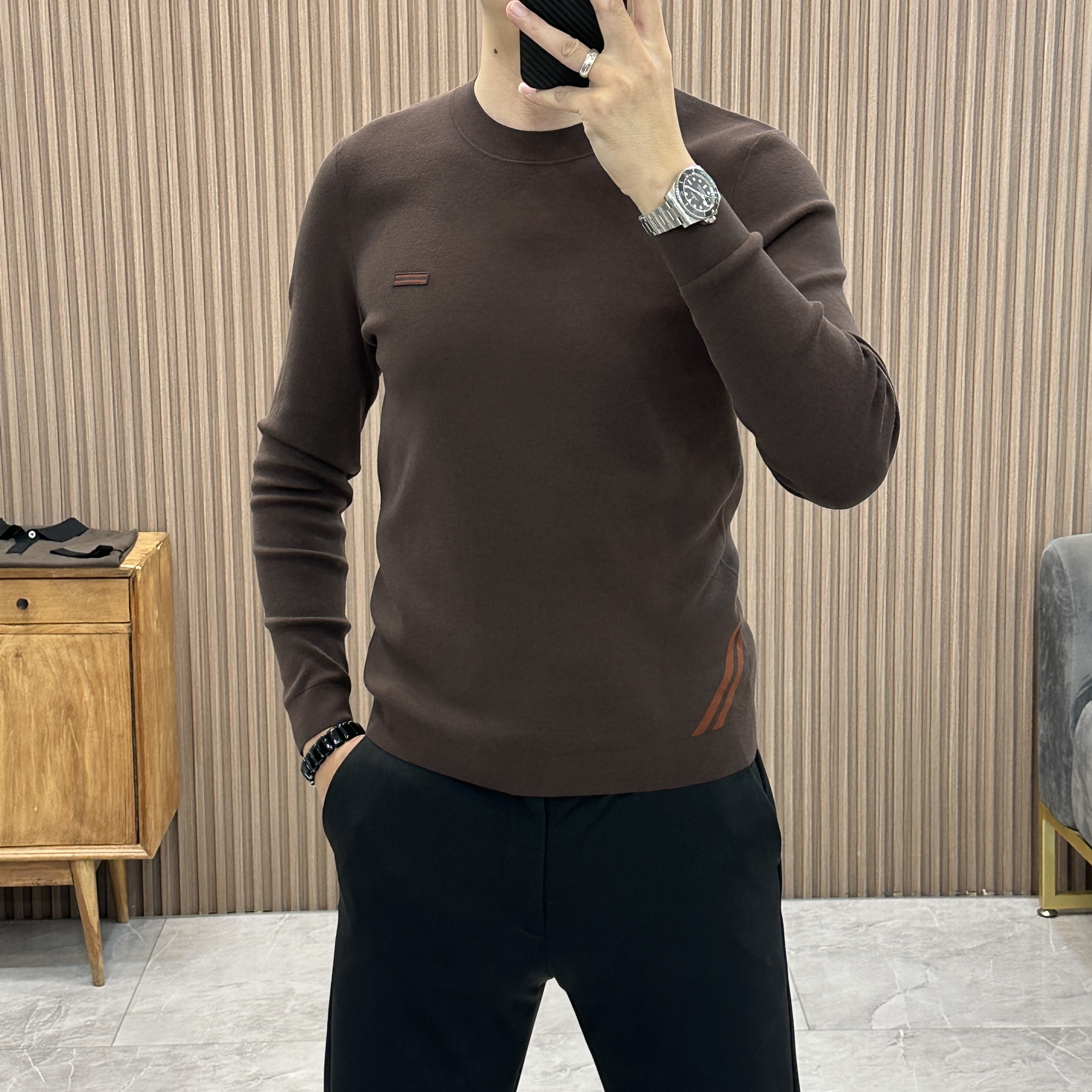 针织衫圆领秋冬针织长袖时尚百搭休闲衫毛衣6855