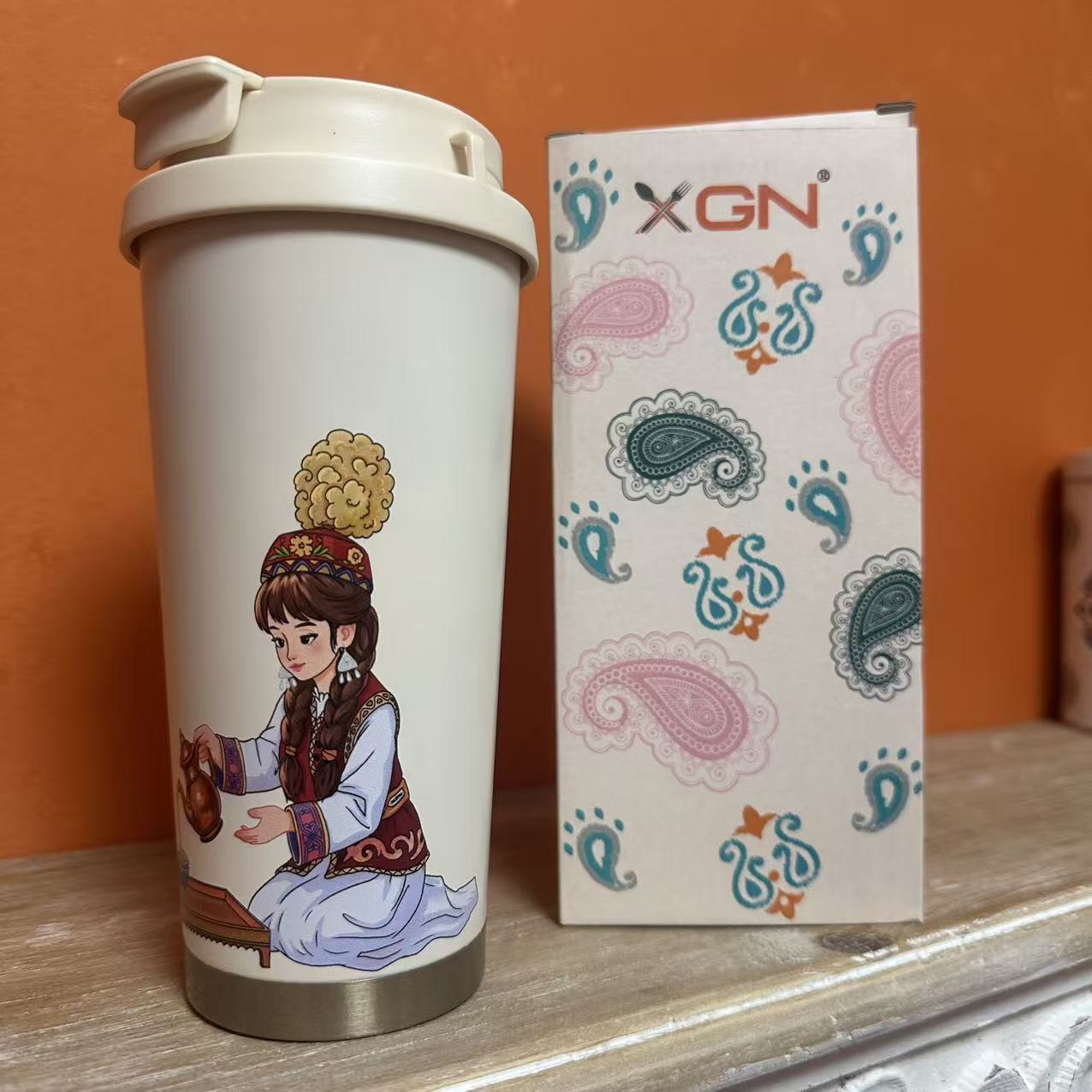 【简爱好物】网红民族风316不锈钢学生便携保温杯新款