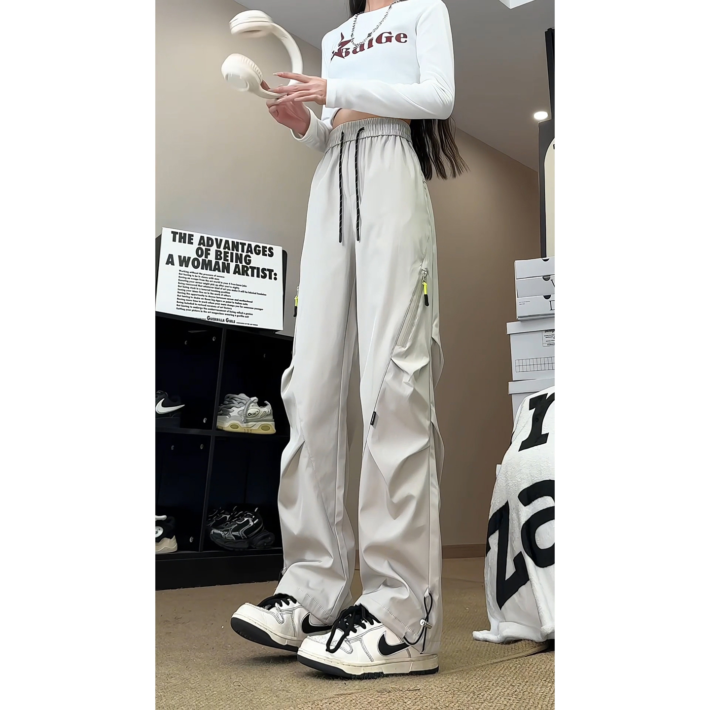 美式三防软壳冲锋裤男女秋冬褶皱加绒工装裤防风防水户外登山裤子