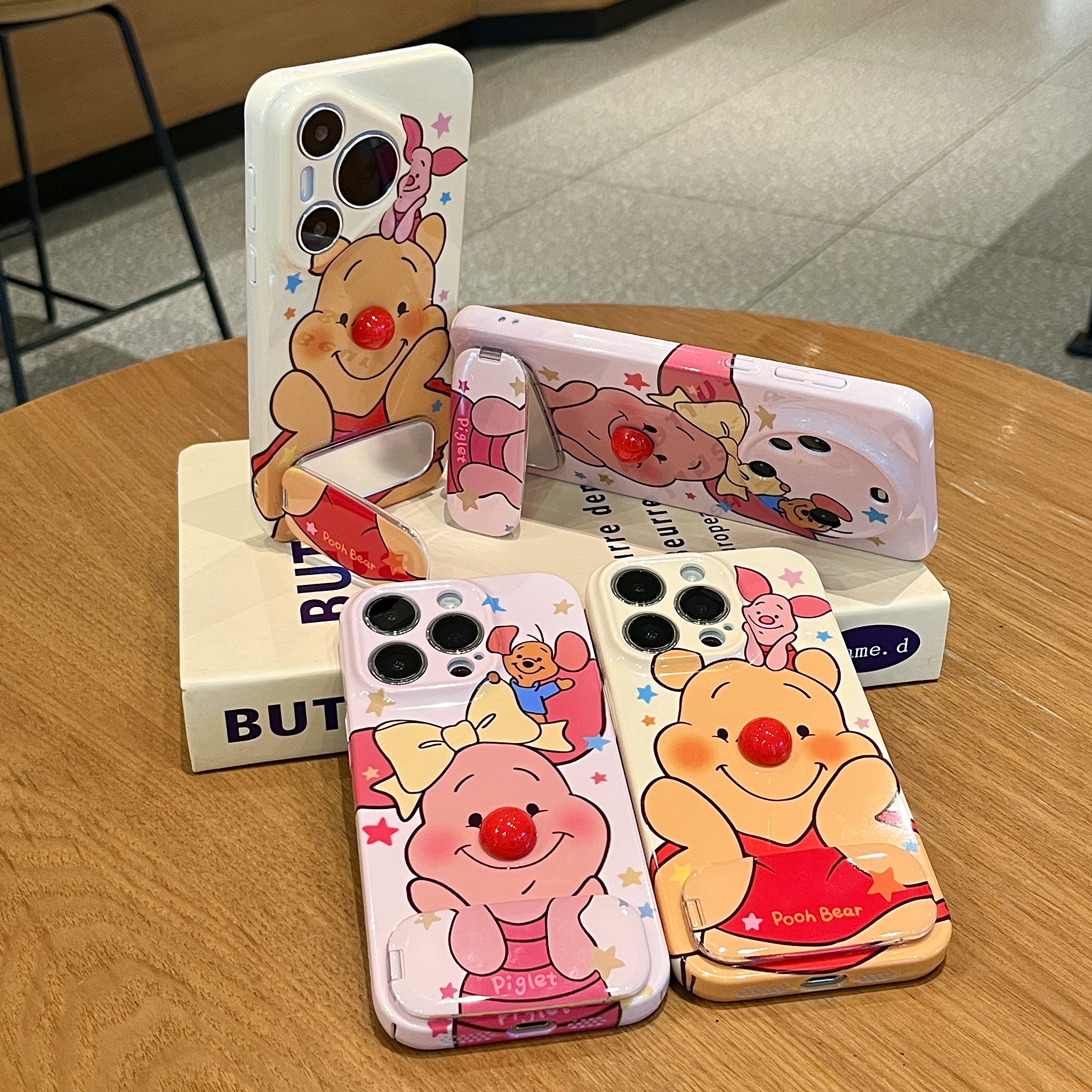 情侣红鼻子维尼小猪适用苹果17/16手机壳华为P70vivoppo小米15套