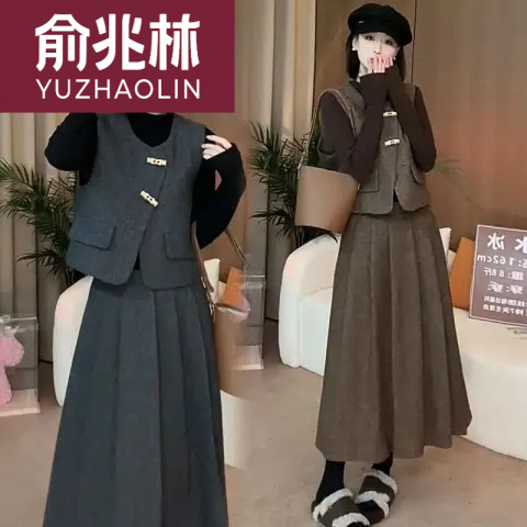 俞兆林韩版时尚洋气感套装大码2025冬季胖mm新款小众气质百搭三件