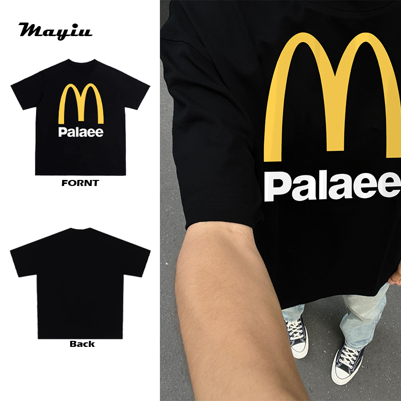 美式复古学院风重磅纯棉嘻哈M记透气凉感舒适圆领套头短袖T恤