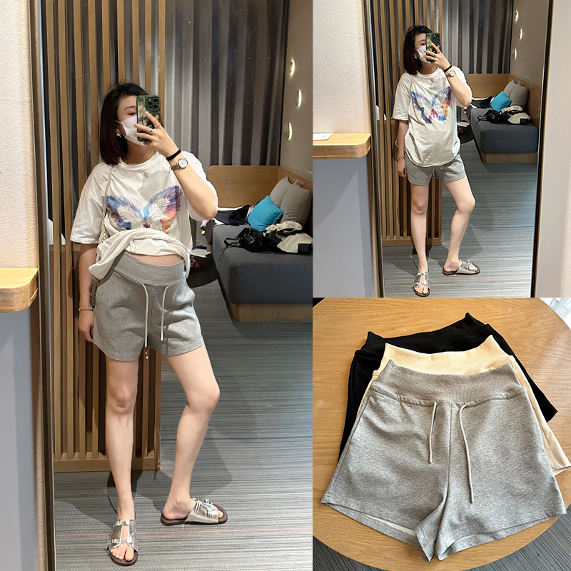孕妇裤运动风高腰无托腹休闲裤时尚短裤百搭休闲夏季薄款外穿裤子