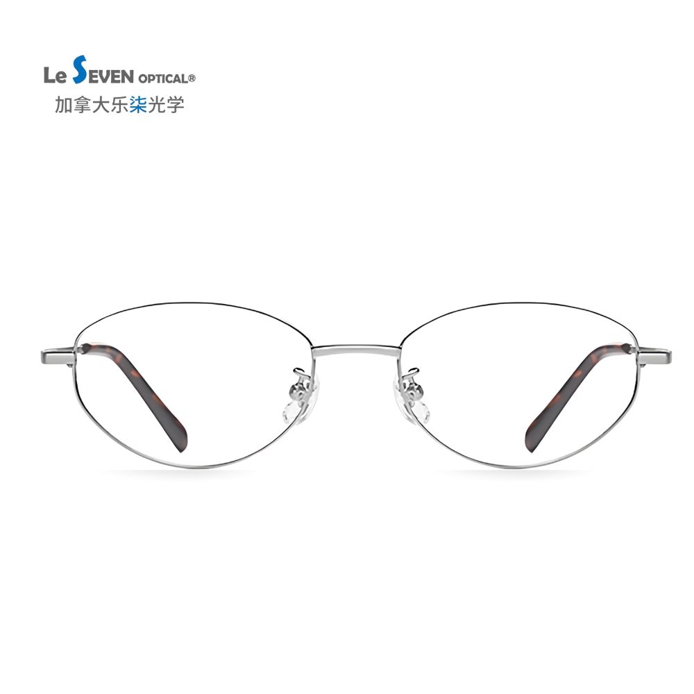 LeSeven眼镜女全框防紫外线可配度数银色素颜镜Aura