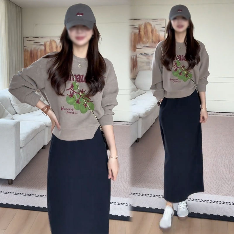 时尚套装裙女2025秋季新款时髦洋气长袖套头卫衣半身裙气质两件套