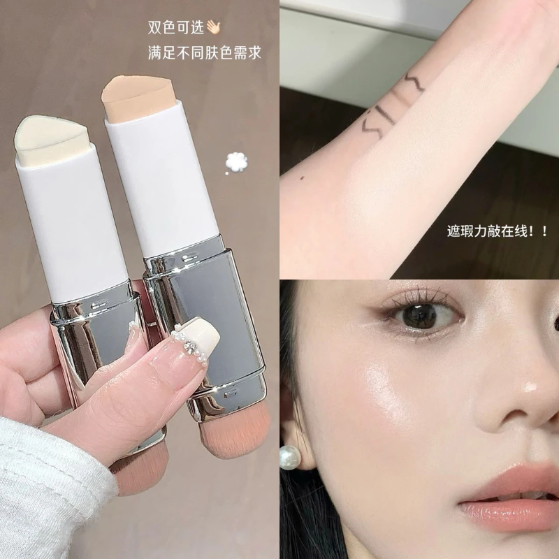 二合一双头粉底棒轻盈保湿水润养肤哑光清透不卡粉日常外用粉底